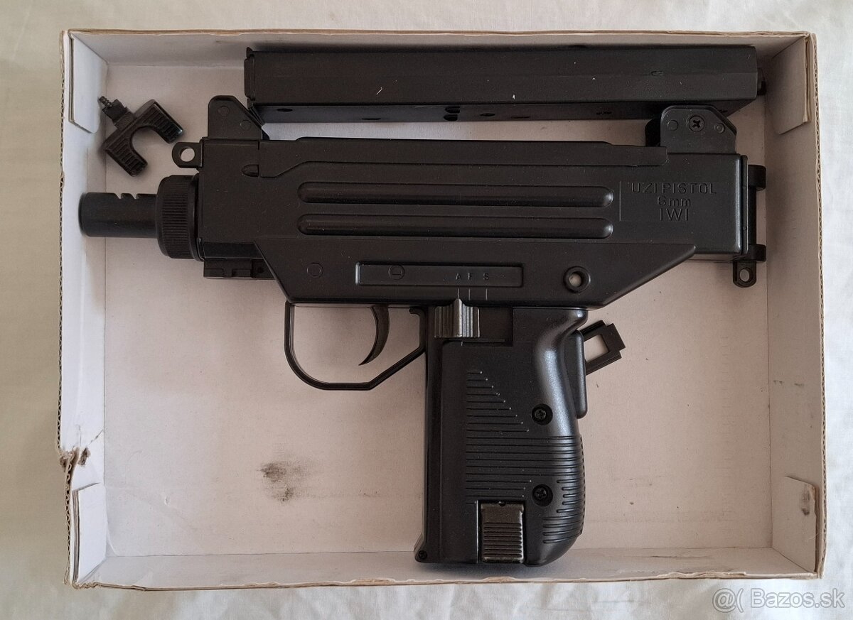 Samopal IWI UZI, pružinová pištoľ, naťaho. páka odlomená - 3