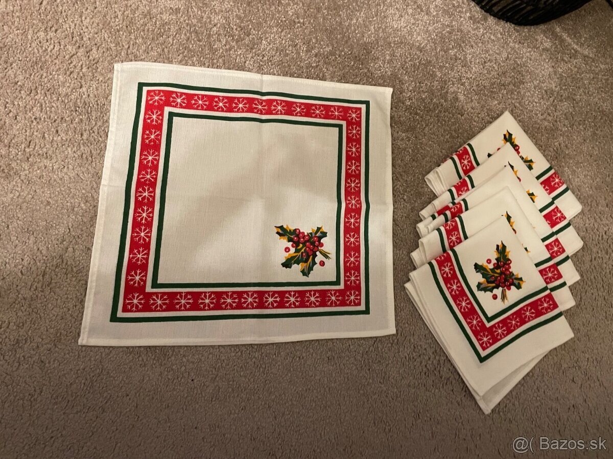 Vianočný obrus- 1+6 súprava - 3