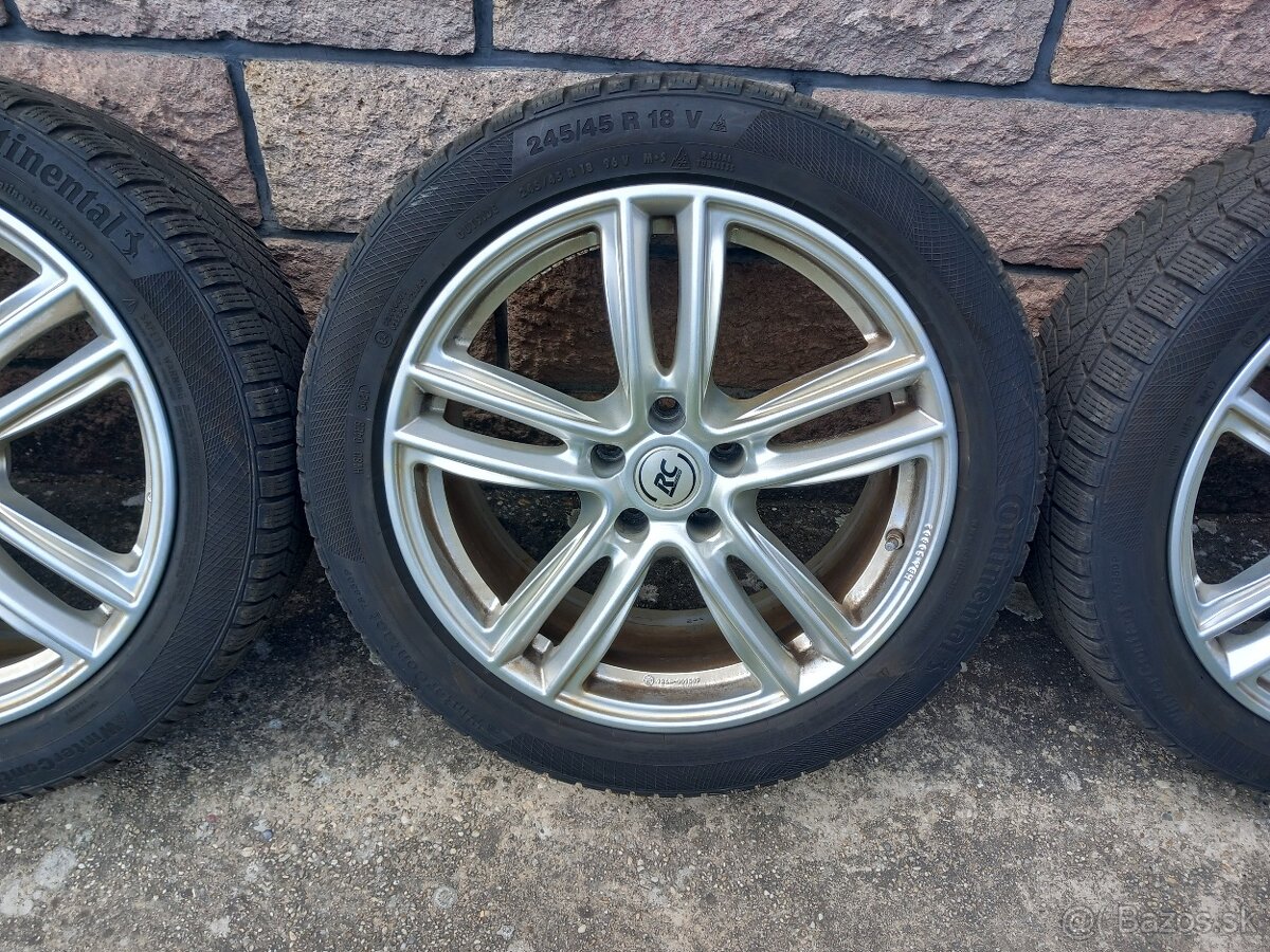 Predám 18" Al disky Brock RC27 s TPMS,Continetal 245/45 R18 - 3