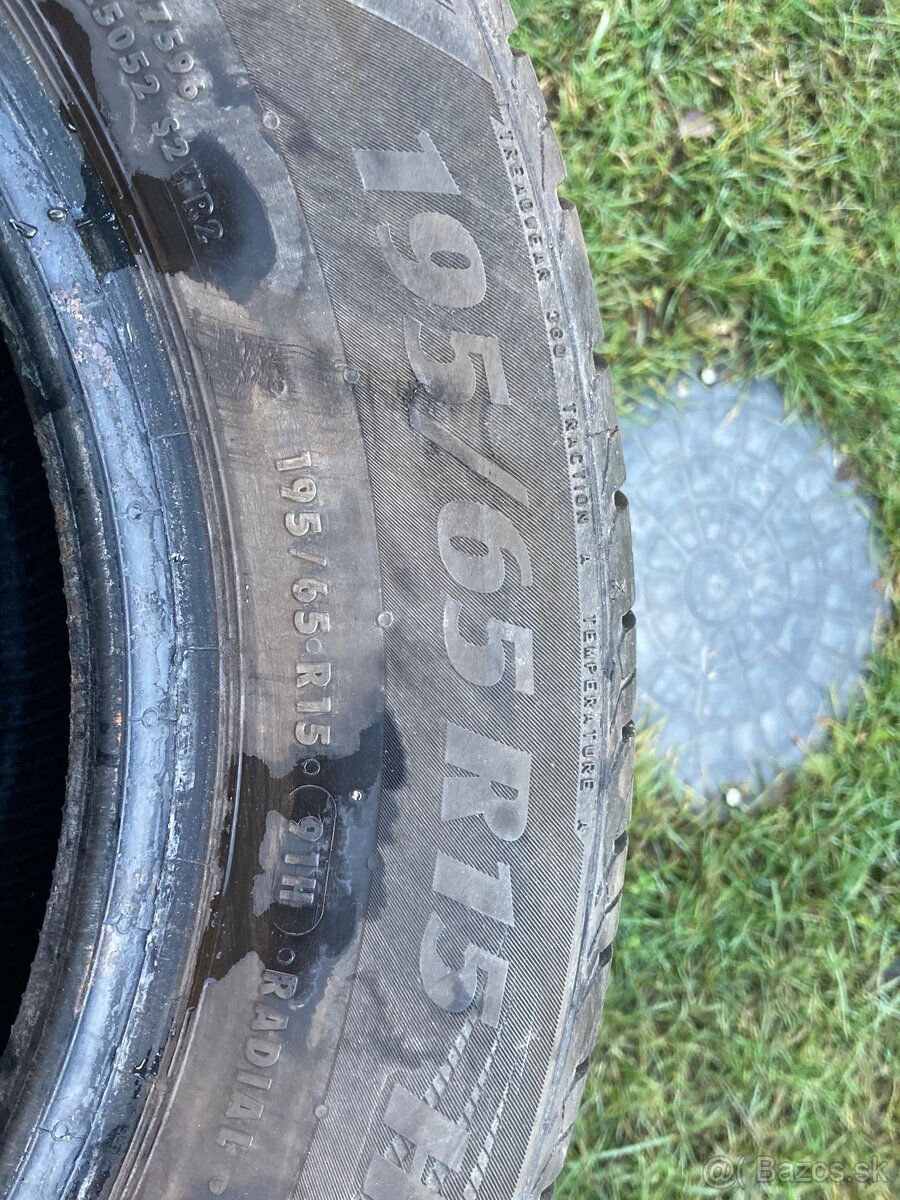 Letné pneumatiky 195/65 r15, 90% stav DOT 0123 - 3