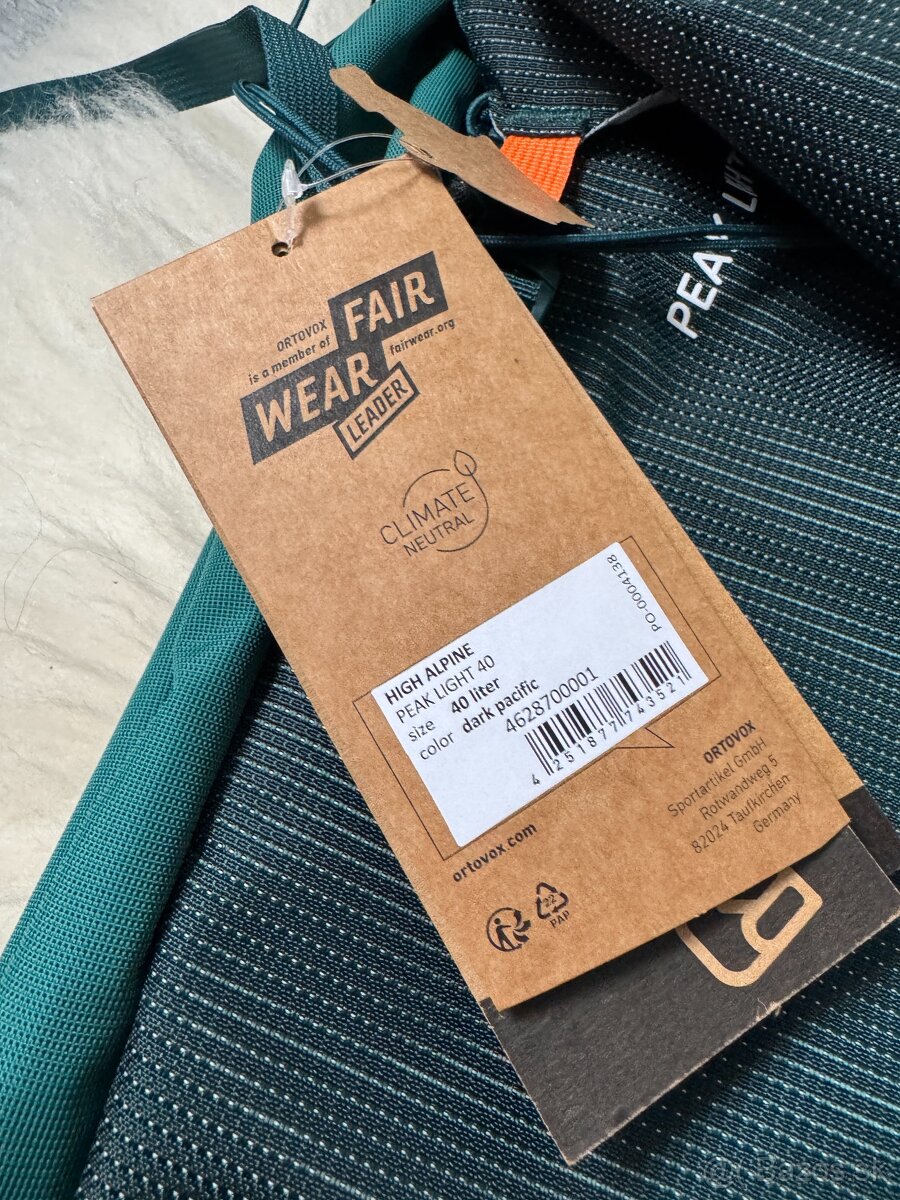 NOVÝ Ortovox Peak Light 40 dark pacific NOVÝ - 3