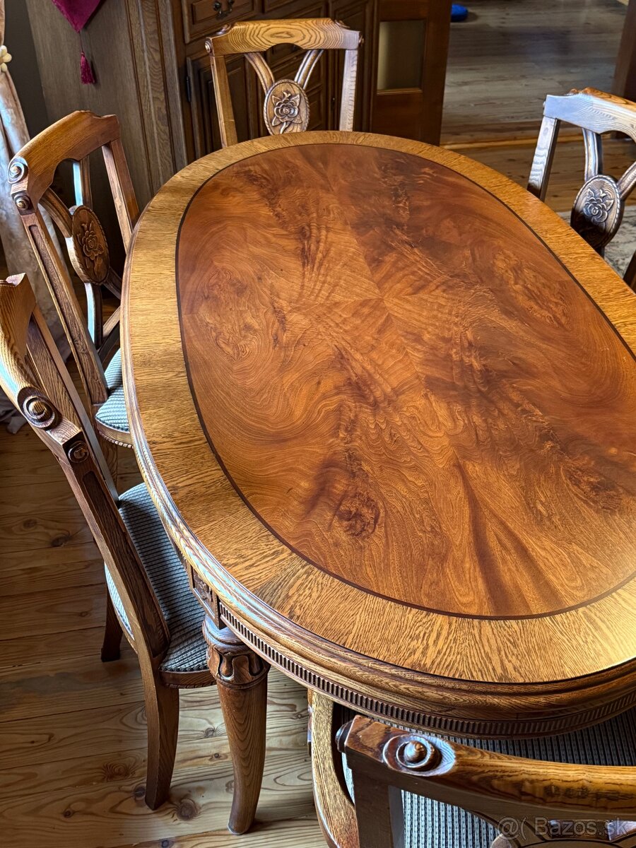 Predám jedálenský set – masívny malajský dub - 3
