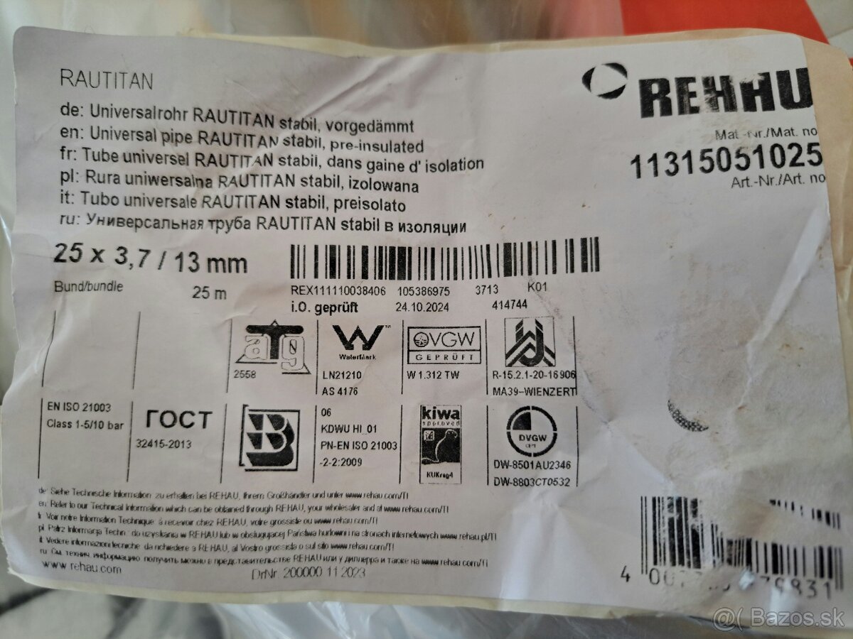 Rehau Rautitan Stabil 25x3,7/13 25m - 3