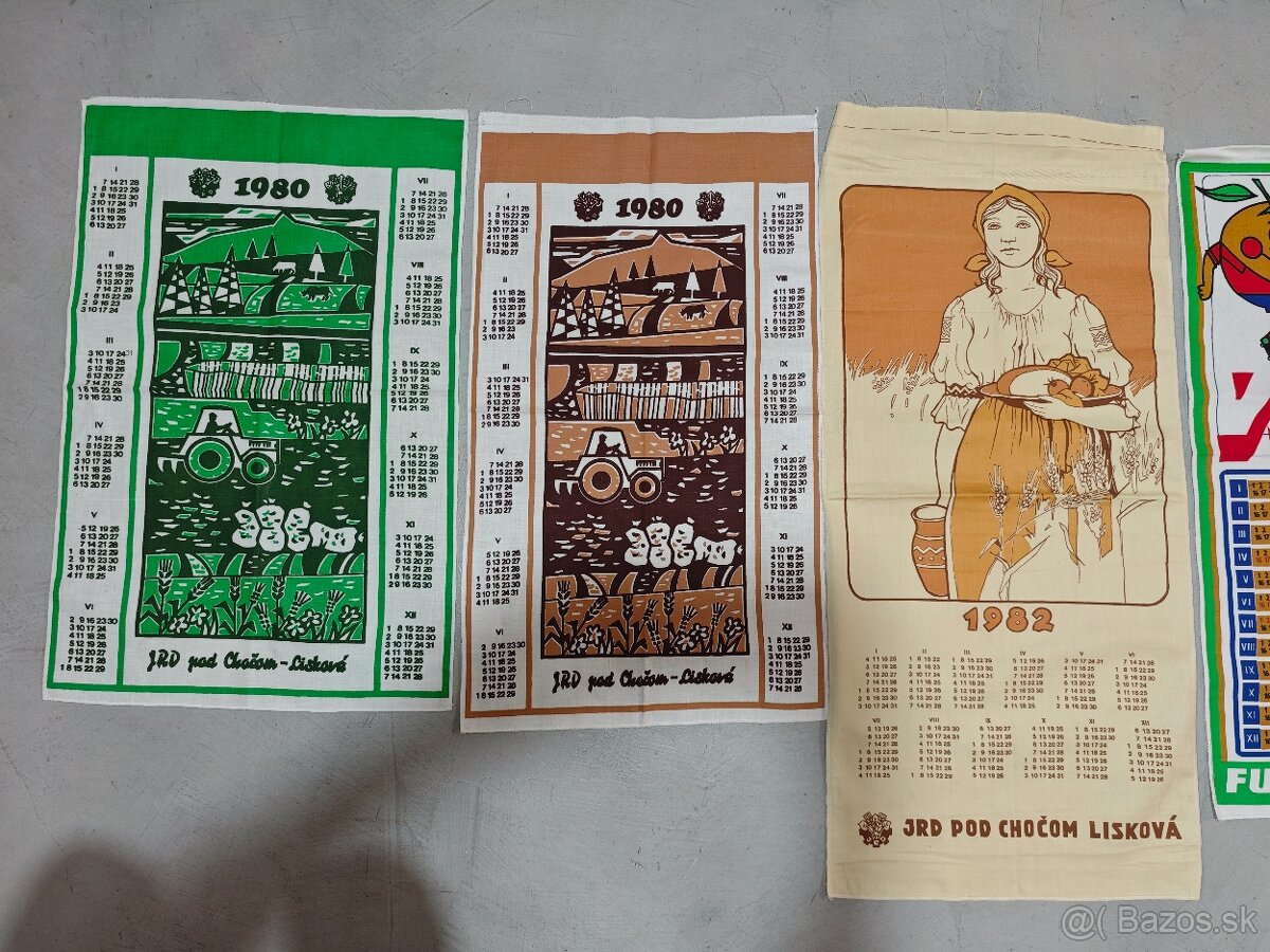 ČSSR, 15ks retro textilne kalendáre - 3