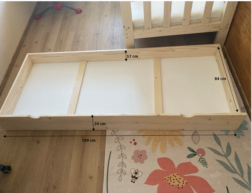 Drevený úložný priestor pod posteľ - 3