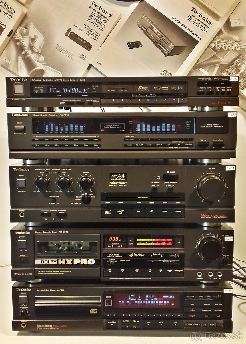 Zostava TECHNICS tuner, equalizer, zosilnovac, CD, deck= A01 - 3