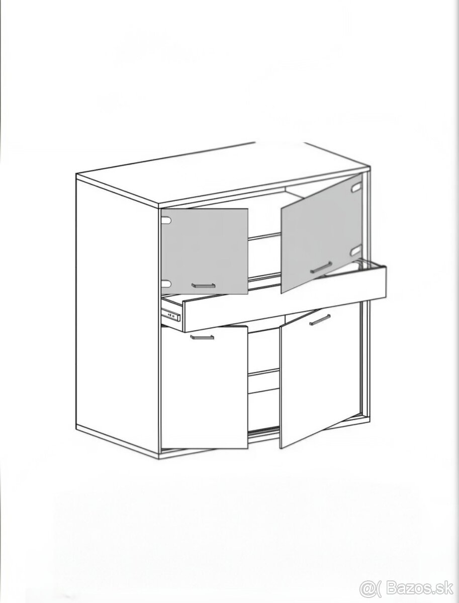 VITRÍNA dub/čierna - 3