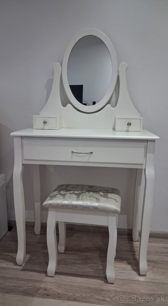 Toaletný stolík so zrkadlom + stolička - 3