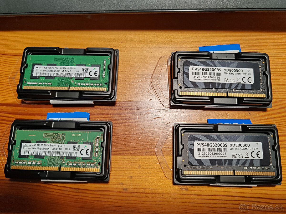 Predám pamäte do notebooku SODIMM DDR4, DDR3, DDR2 - 3