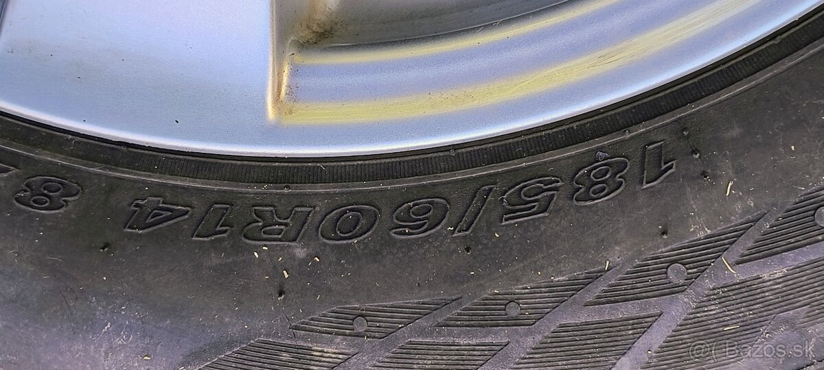 Hliníkové disky s pneumatikami používané jednu zimu - 3