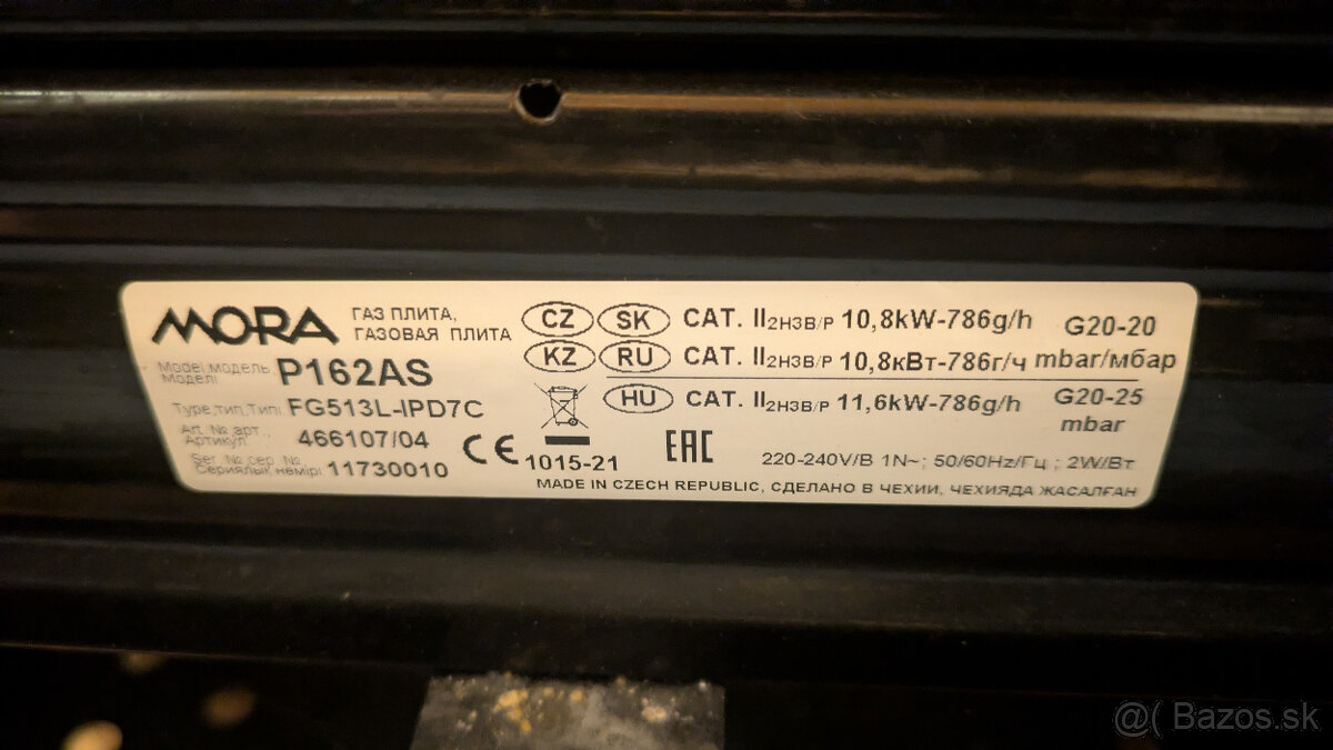 Plynový sporák Mora - 3