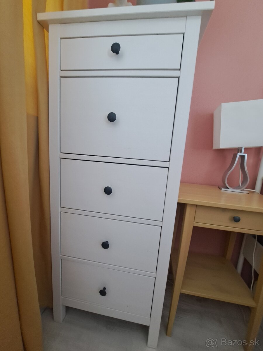 Hemnes komoda biela - 3