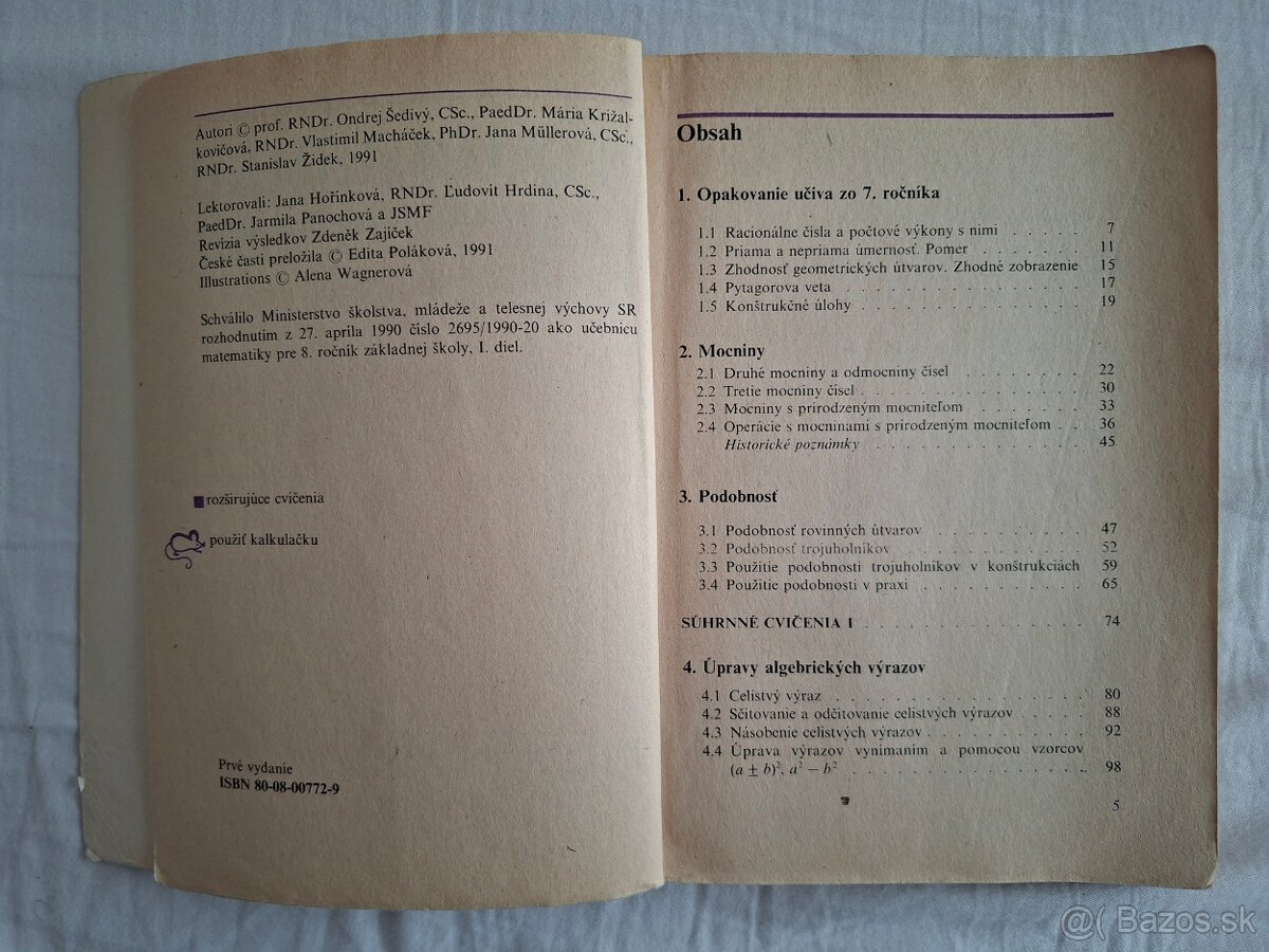 Matematika 8 (I. diel, 1991) - 3