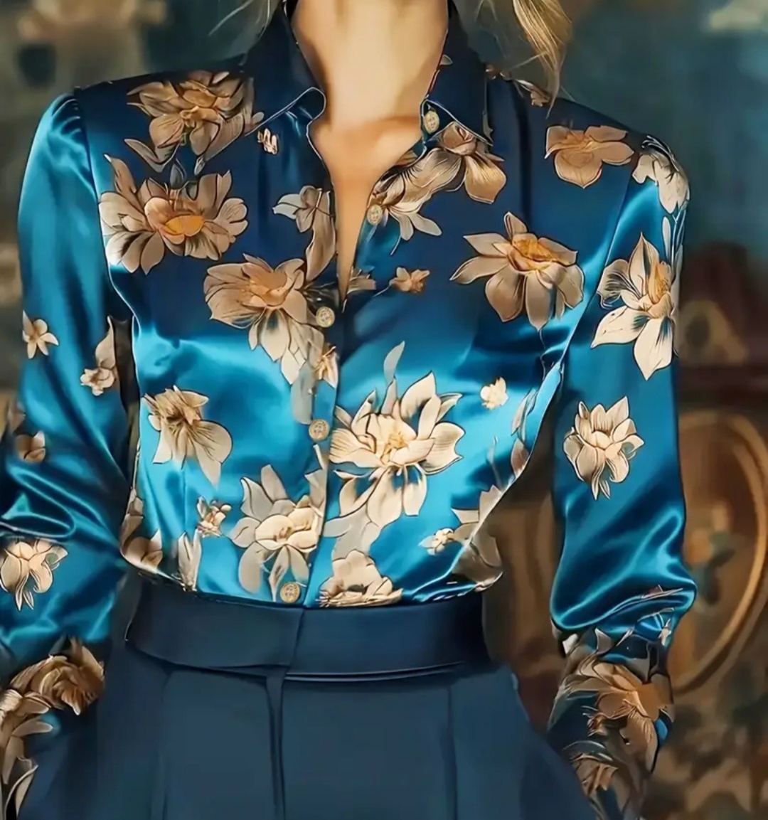 Saténová blúzka S - 3