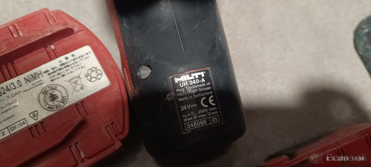 Hilti vŕtačka priklepka + baterky - 3