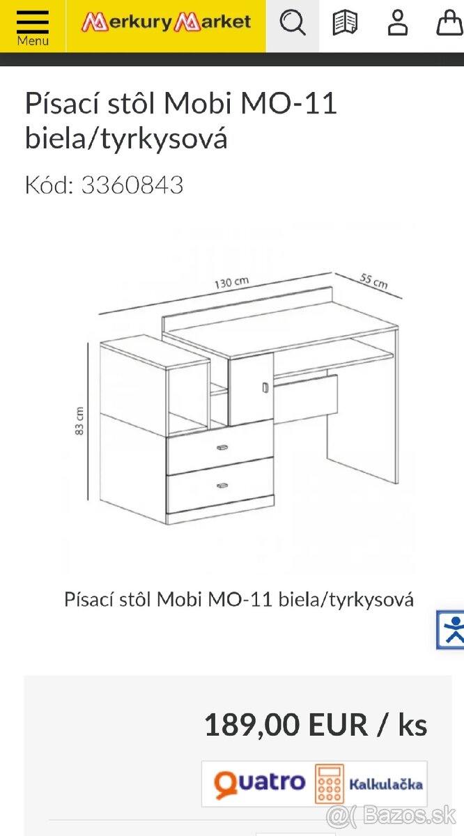 Písací študentský stôl MOBI - 3