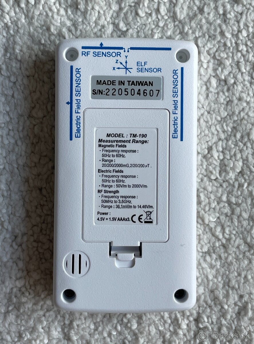 Merací prístroj elektromagnetického poľa - TENMARS TM 190 - 3