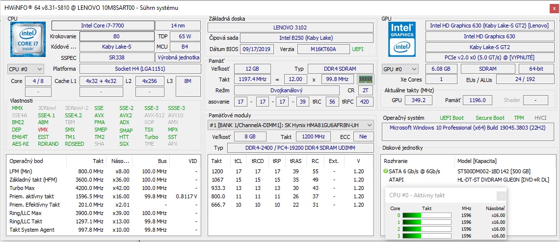 Intel i7 7700, 12GB RAM DDR4, WIN10Pro - 3