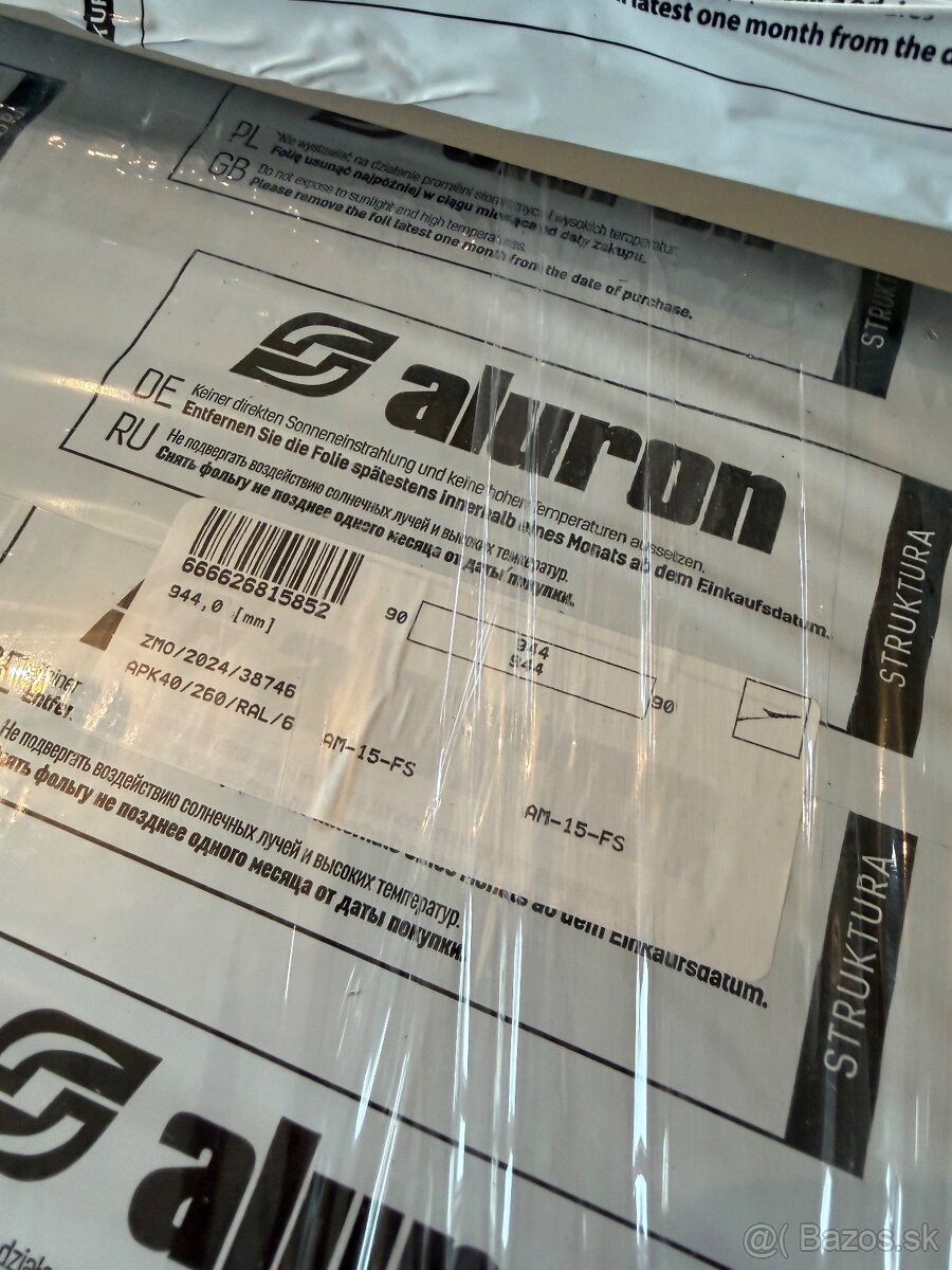 Predam hlinikove parapety 260mm - 3