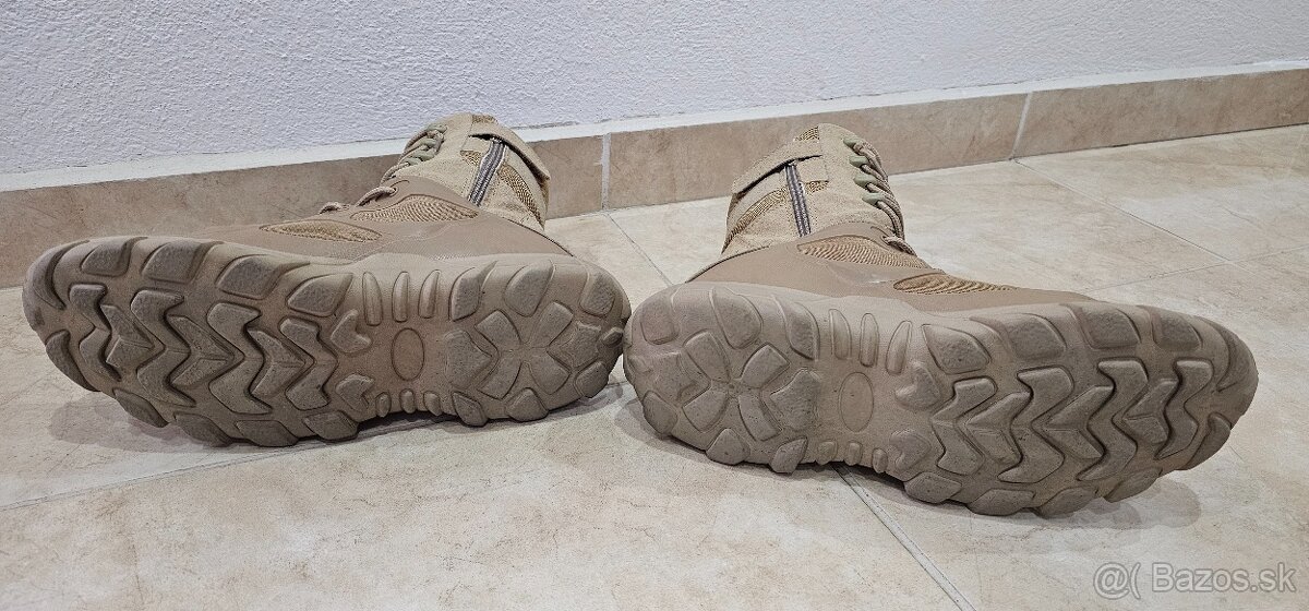 Taktické topánky - vysoké, veľkosť 44, farba hnedá-piesková - 3