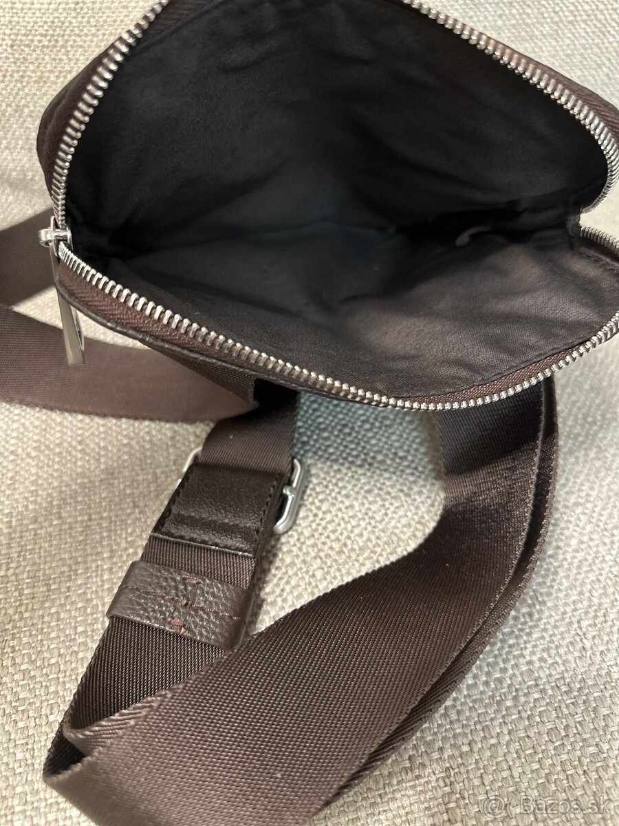 Panska taška Hugo Boss kožená hnedá farba - 3