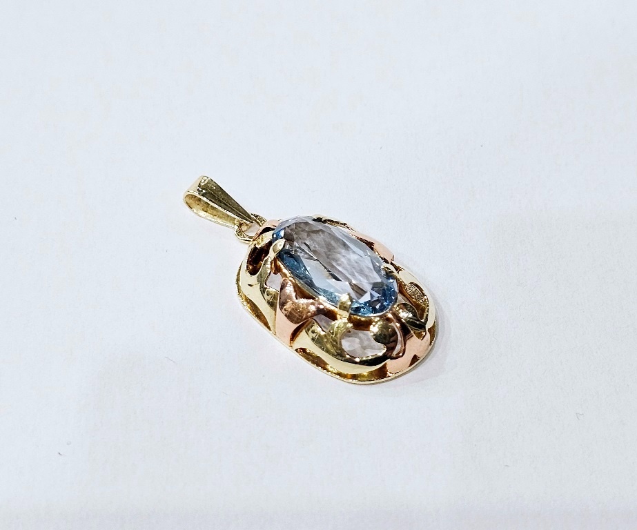 14k zlatý prívesok s akvamarinom ✨✨✨ - 3
