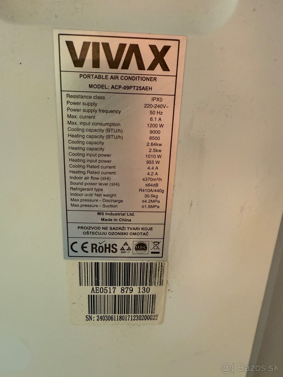 Mobilna klimatizacia vivax - 3