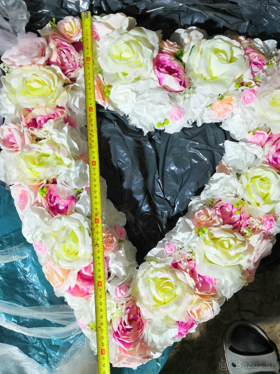 Srdce na auto svadobná dekorácia - 3