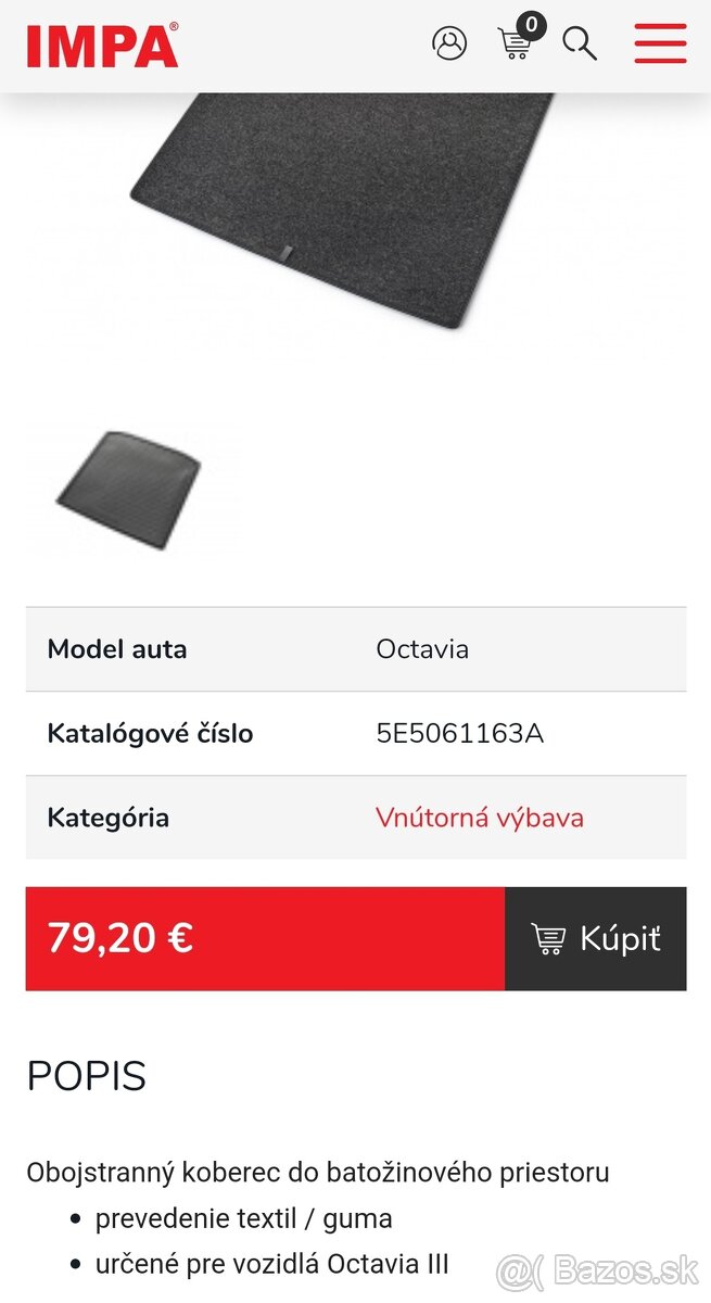 Obojstranný koberec do batožinového priestoru Octavia 3 - 3