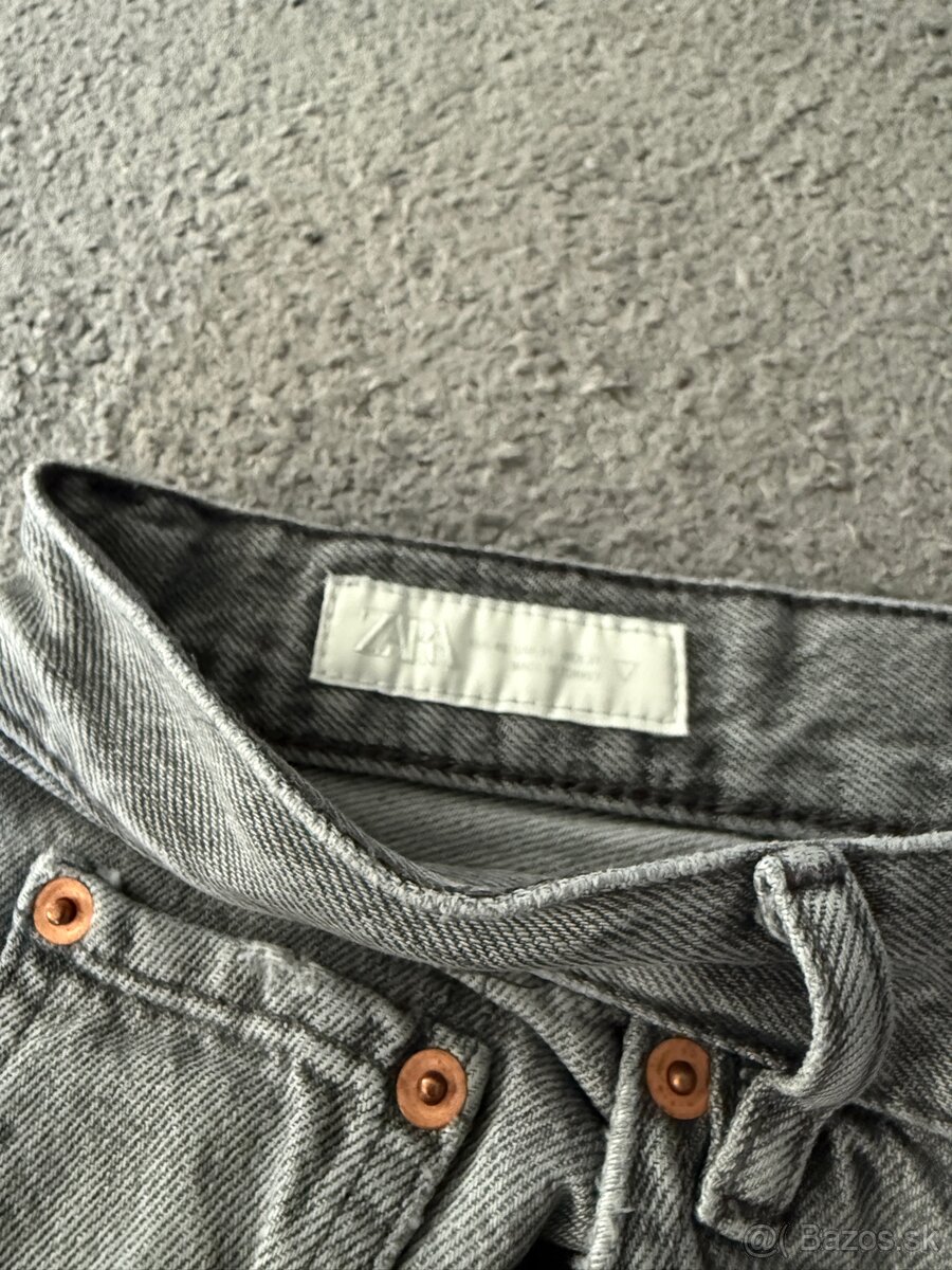 Zara Flared Washed Jeans Grey - 3