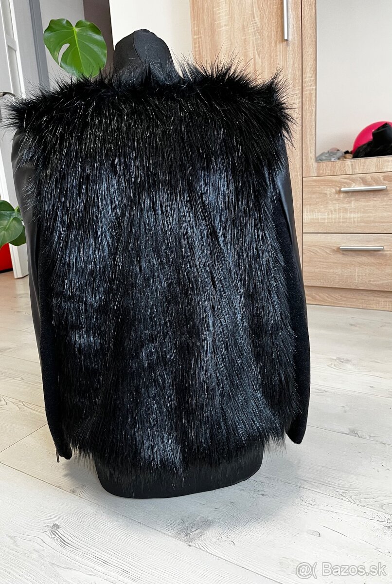 Nádherný dámsky kabatik - rukávy z pravej kože - 3