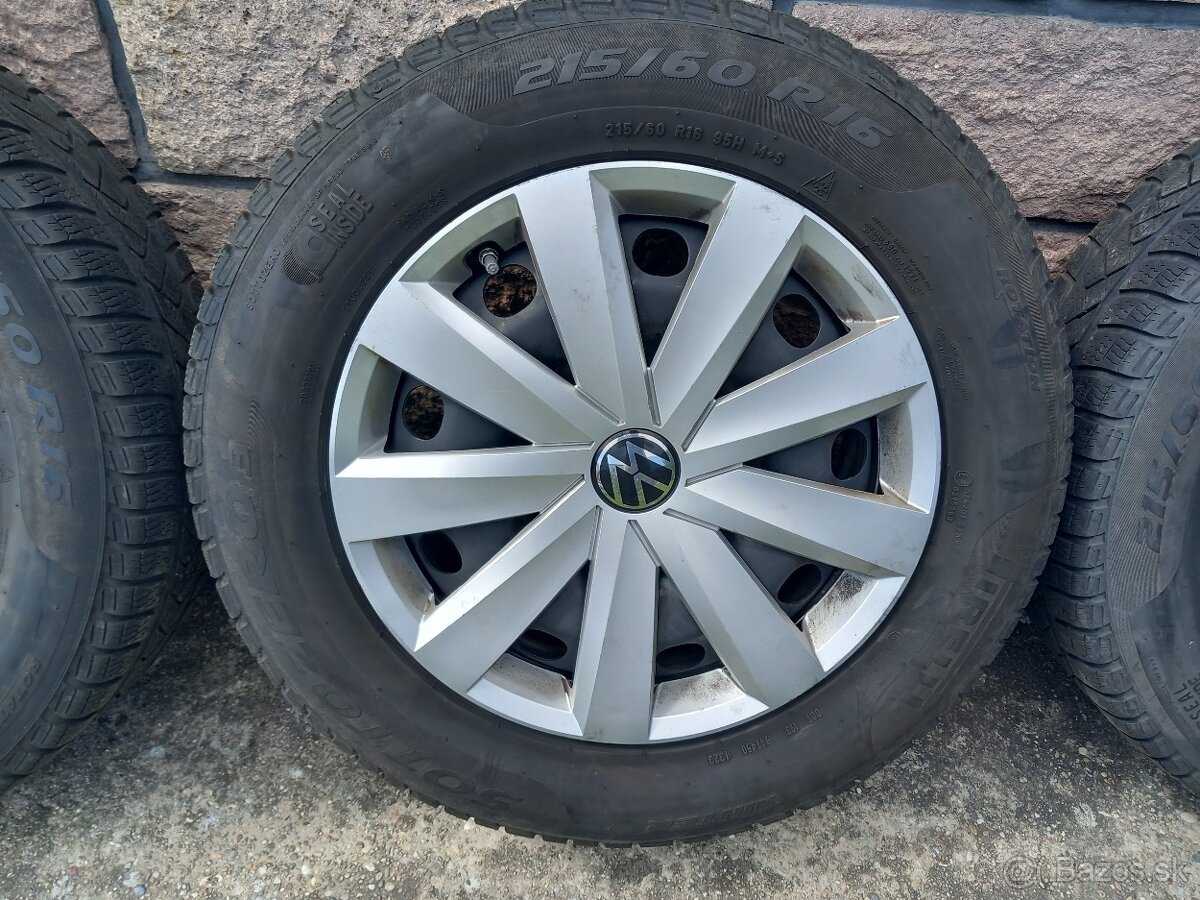 Predám zimné komplety VW 215/60 R16 s pneu Pirelli,s TPMS - 3
