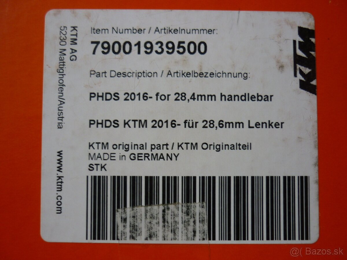 Držiaky riadidiel 28,6mm PHDS OEM MX / Klemy - 3