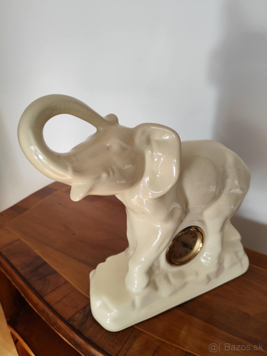 Hodiny - keramický slon - 3