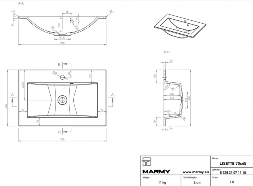 umávadlo 70x45 cm - 3
