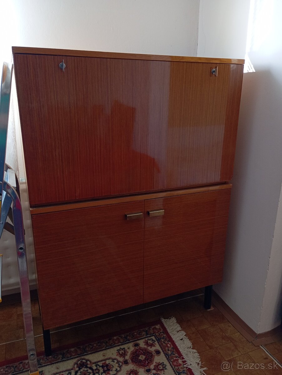 Retro obývacia stena mahagón - 3