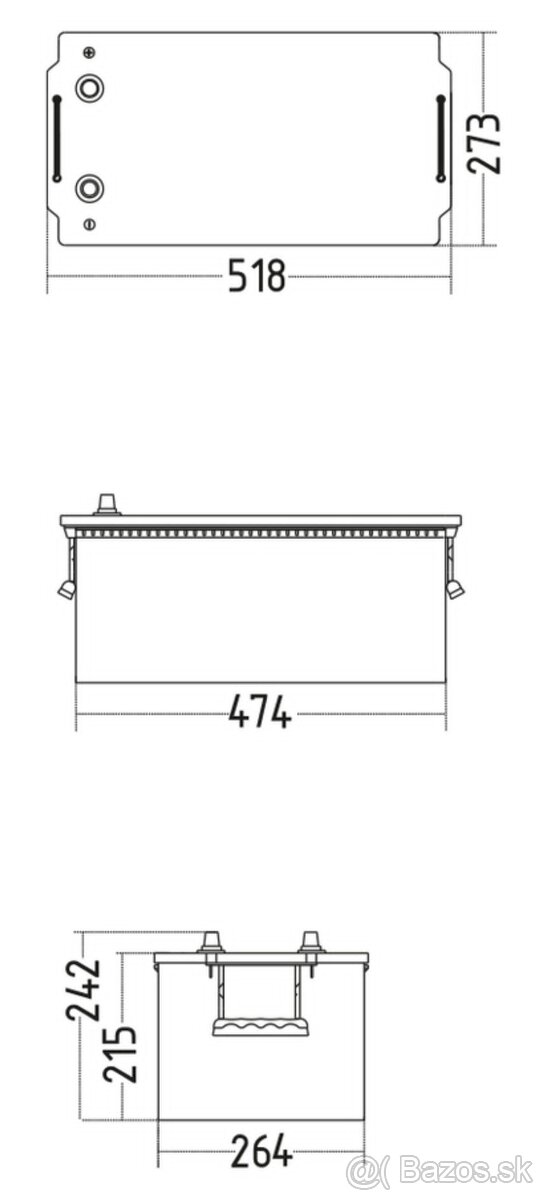Nové Batérie ZAP 225Ah 1200A EFB (12V) - 3