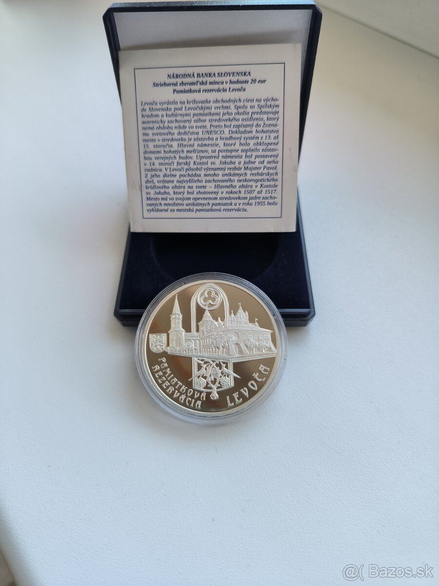 Strieborná minca - 20 euro - Levoča PROOF - 3