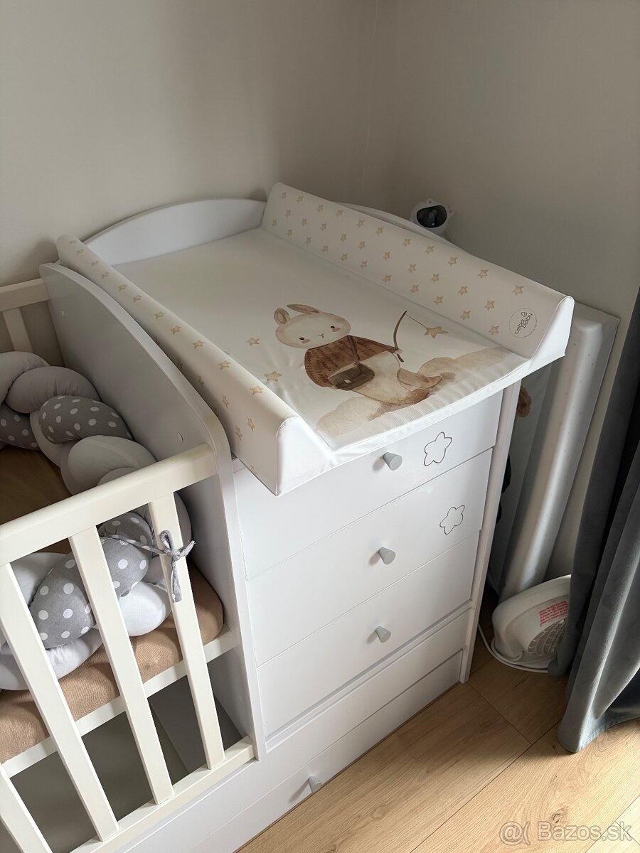 Detská postieľka s prebaľovacím pultom - 3