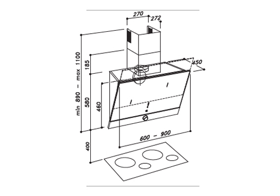 Predam kominovy digestor SLTC75 sirius - 3