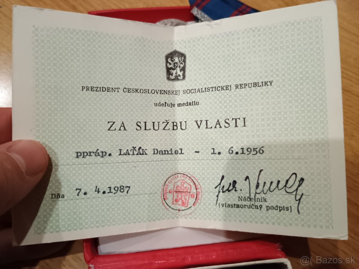 Konvult medailí SNB, ZNB - 3