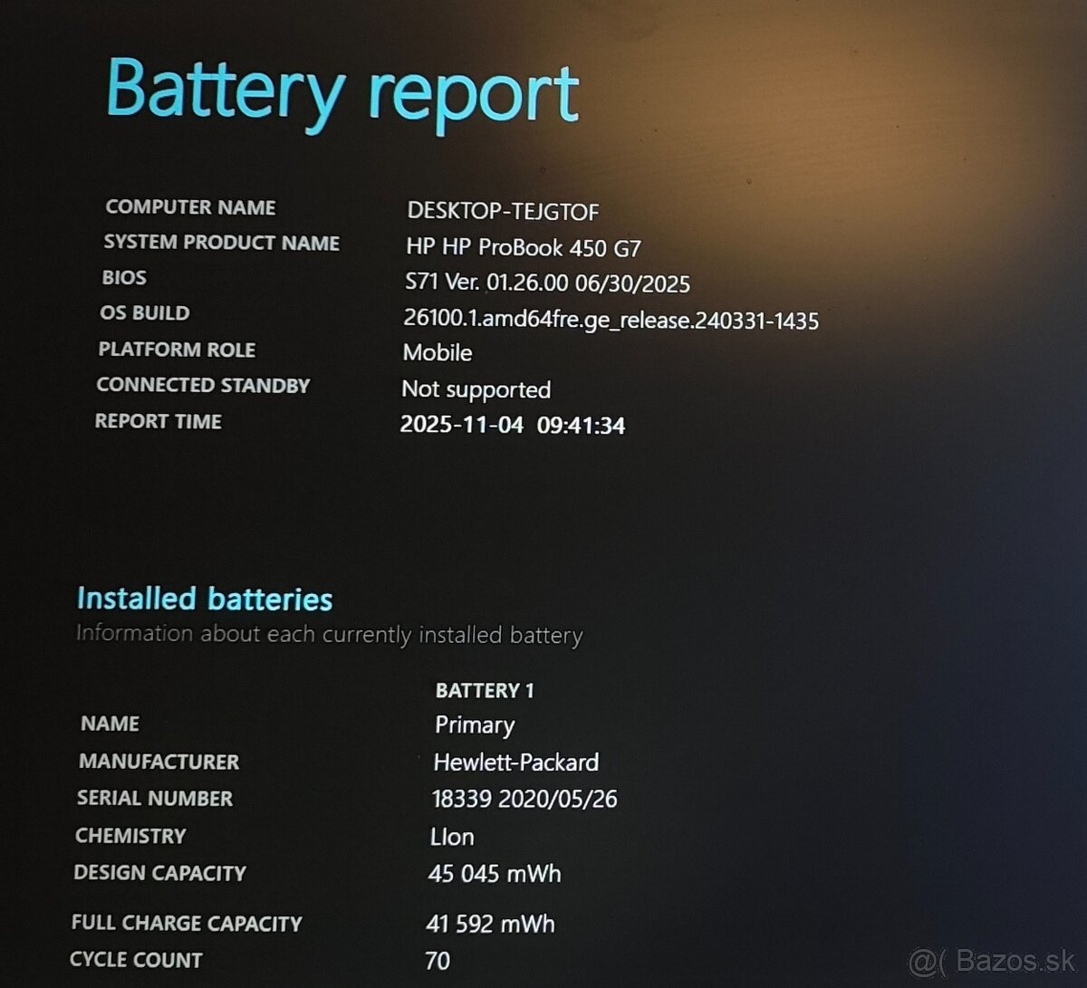 Predám batériu HP RE03XL – 70 cyklov - 3