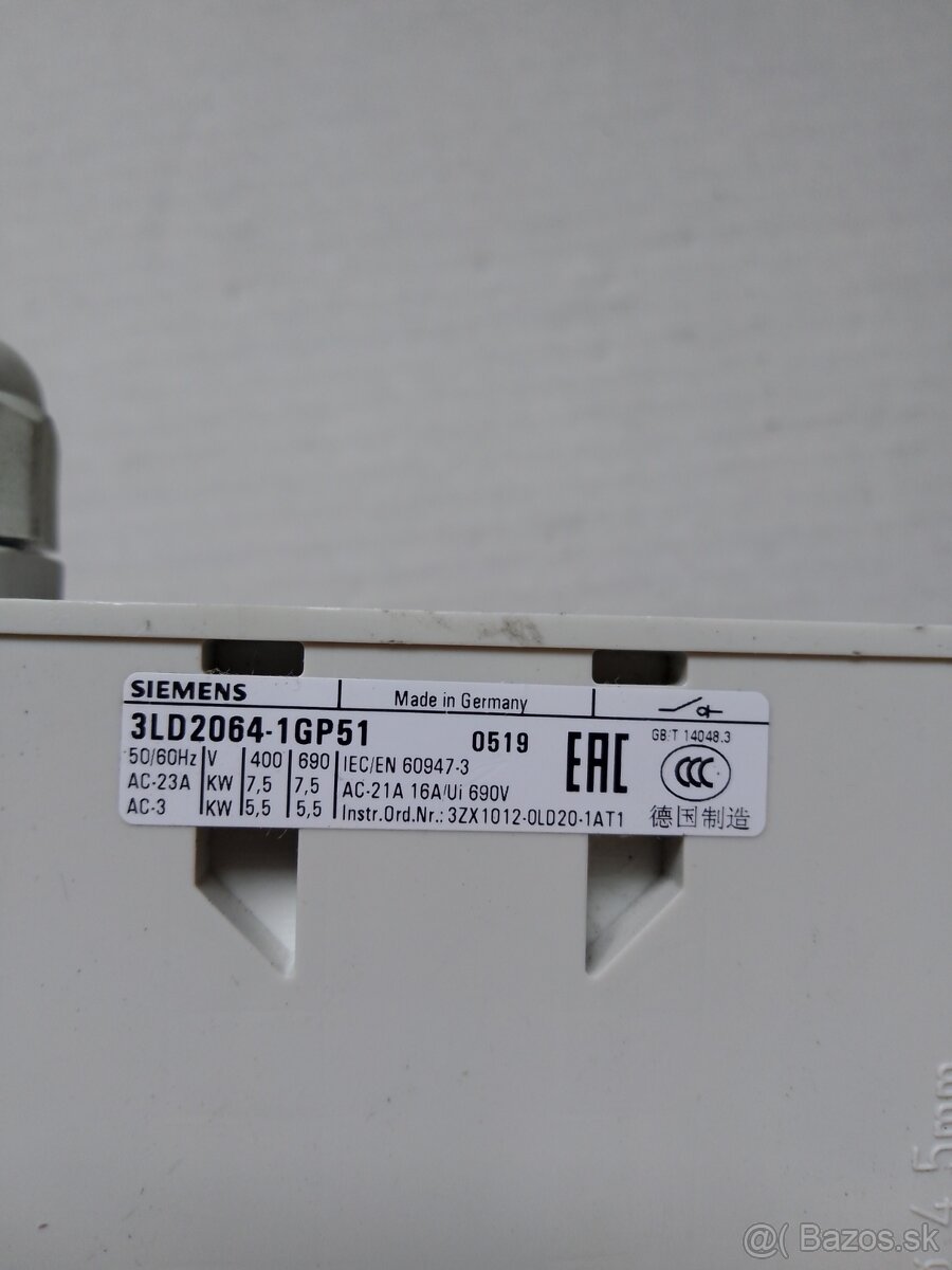 Izolačný spínač Siemens SENTRON - 3