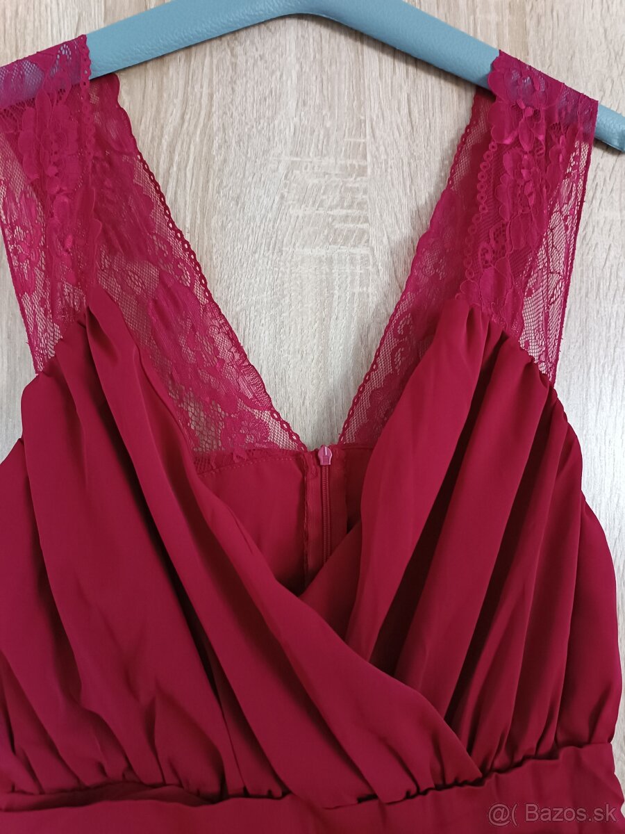 Večerné šaty v  Burgundy farbe - 3