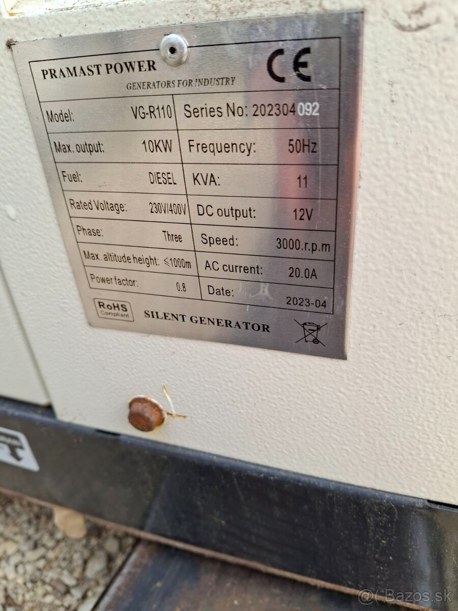 Generátor Pramast VG - R110 - 3