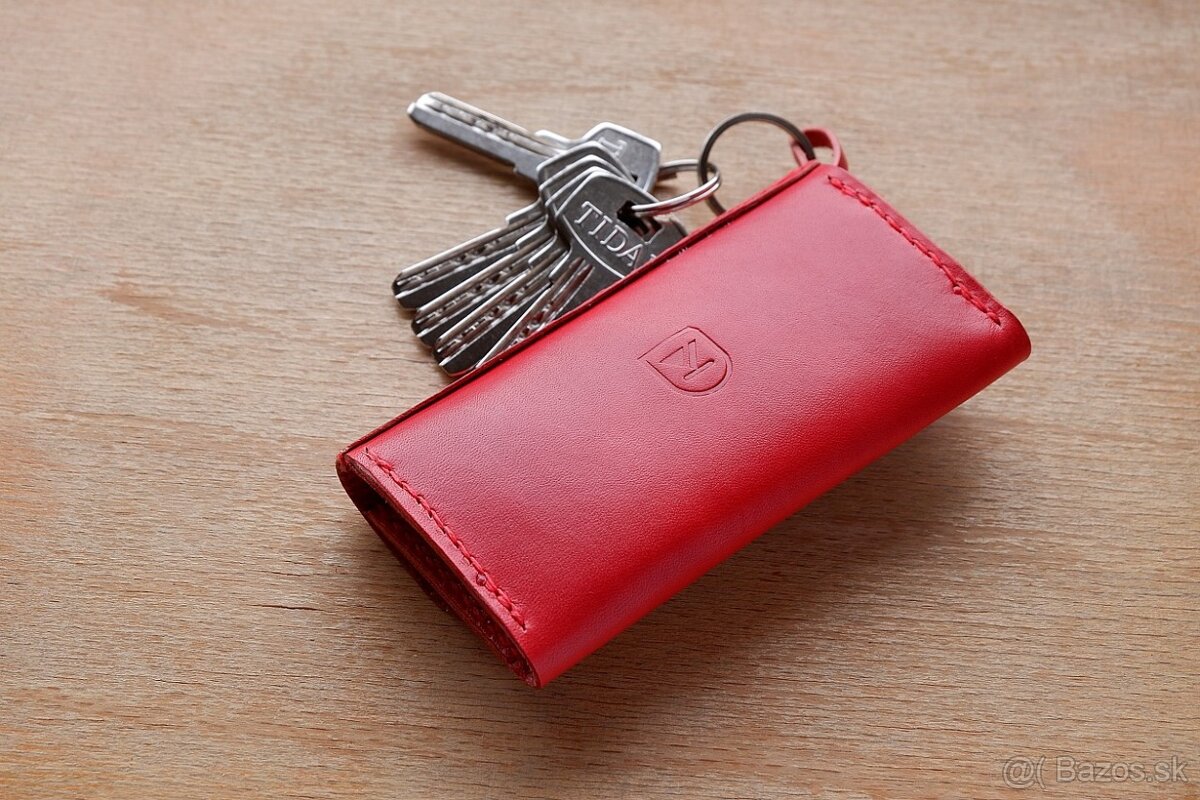 Kožená kľúčenka KF-03RD - červená - 3