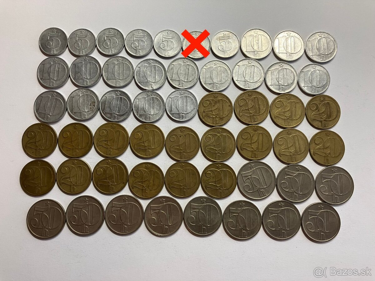 Československo 1960 - 1993 ČSSR ČSFR mince v obyčajnom stave - 3