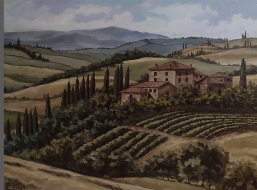 Ručne maľovaný obraz - Olejomaľba - Mestá a budovy - 3