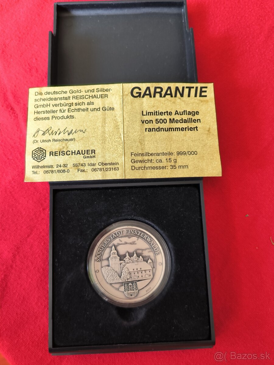 Strieborná medaila Sängerfest-náklad 500ks-puncovaná - 3