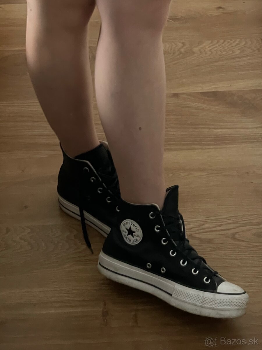 Converse All Star - čierne, vysoké, kožené - 3